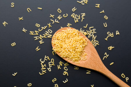 Alphabet,Pasta,In,Wooden,Spoon